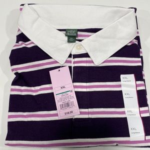 Long Sleeve Purple Tee w/ Buttons